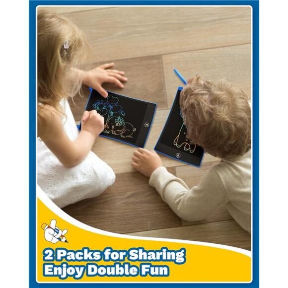 2 Pack LCD Writing Tablet with Stylus, 8.5in Erasable Doodle Board Mess - Picture 2 of 7